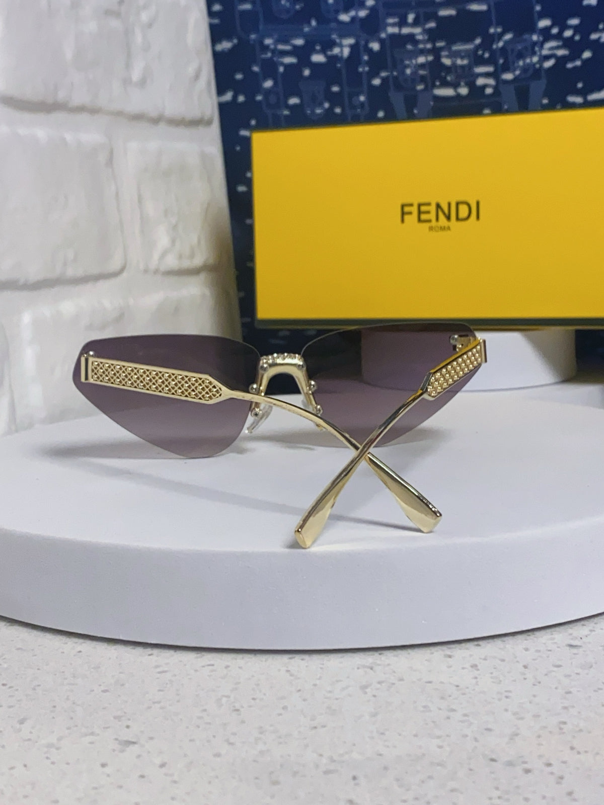 Fendi Lightweight Metal Rimless Silver Lens Sunglasses for Women - 487785 - detail image 3
