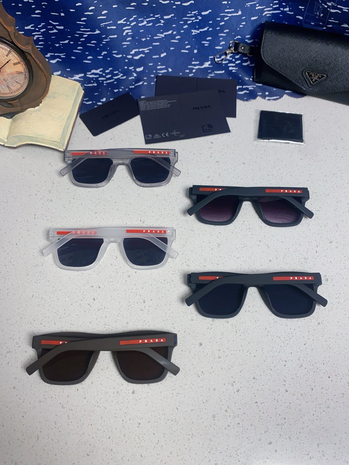 Prada Square Blue Lens Sunglasses for Men & Women - 358460 - detail image 11