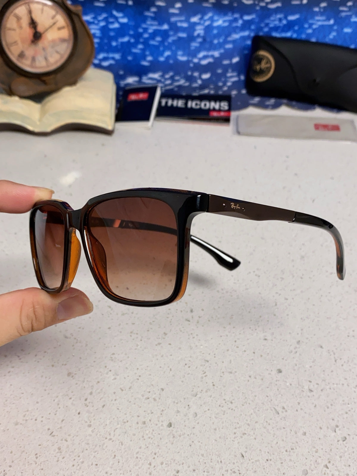Ray-Ban RB4614 Square Red Lens Sunglasses for Men & Women - detail image 6