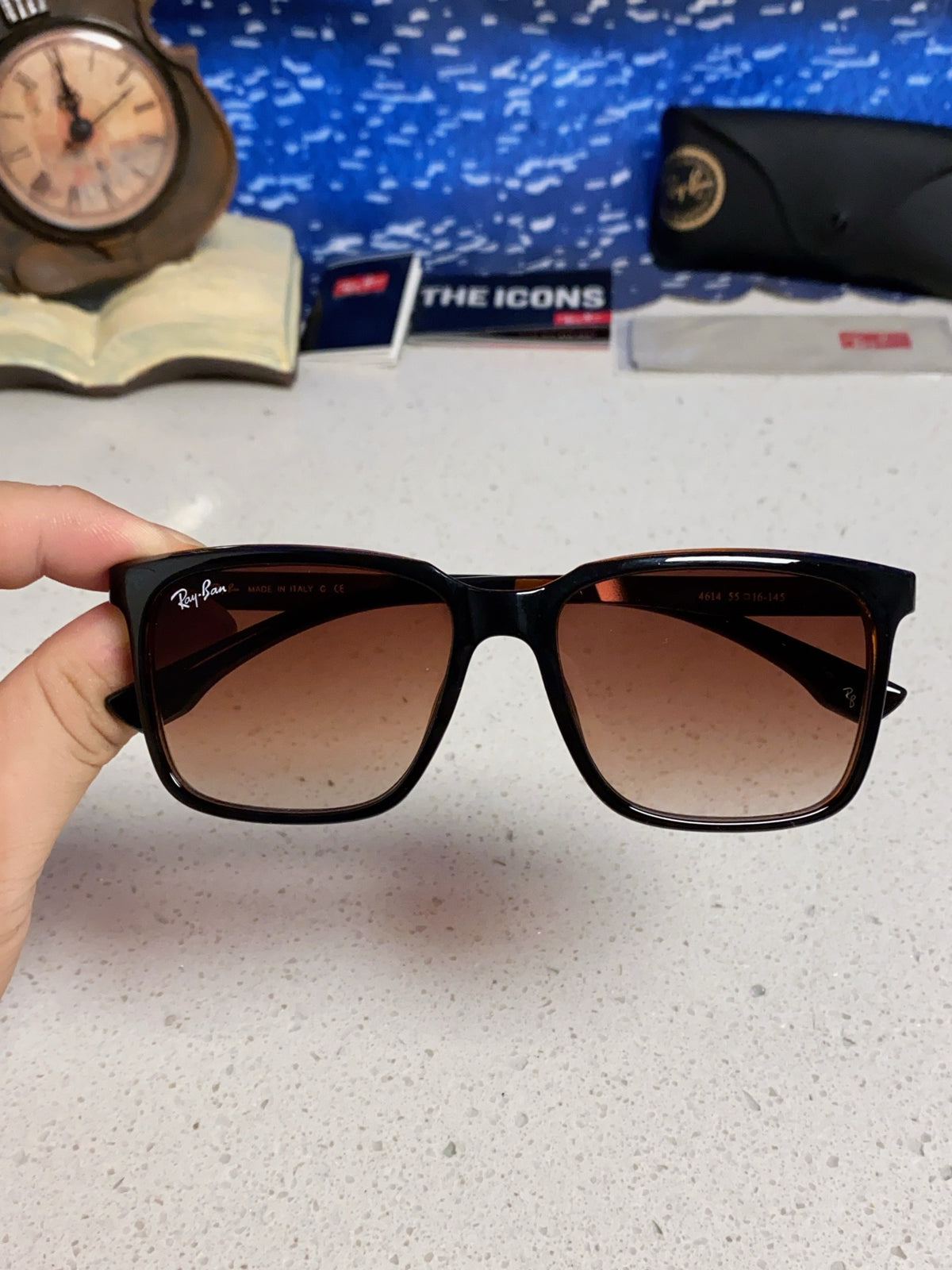 Ray-Ban RB4614 Square Red Lens Sunglasses for Men & Women - detail image 4