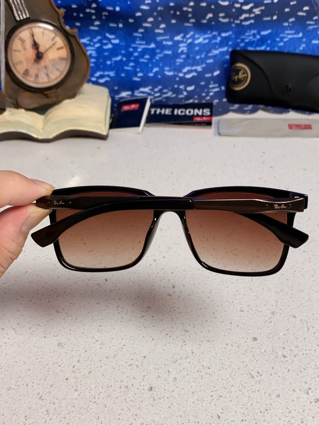 Ray-Ban RB4614 Square Red Lens Sunglasses for Men & Women - detail image 5