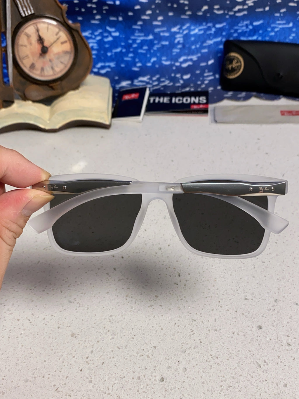 Ray-Ban RB4614 Square Gray Lens Sunglasses for Men & Women - detail image 4