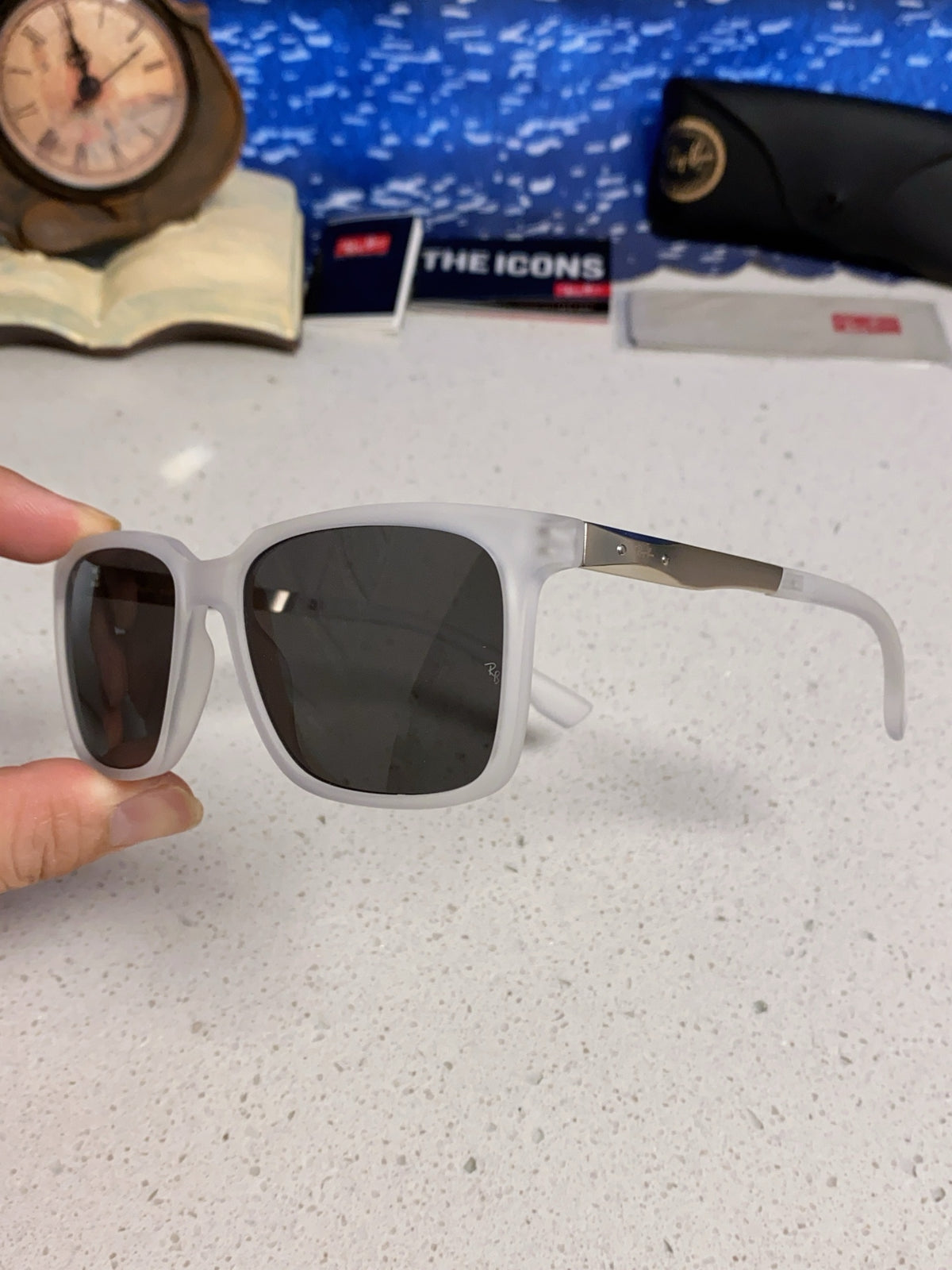 Ray-Ban RB4614 Square Gray Lens Sunglasses for Men & Women - detail image 5