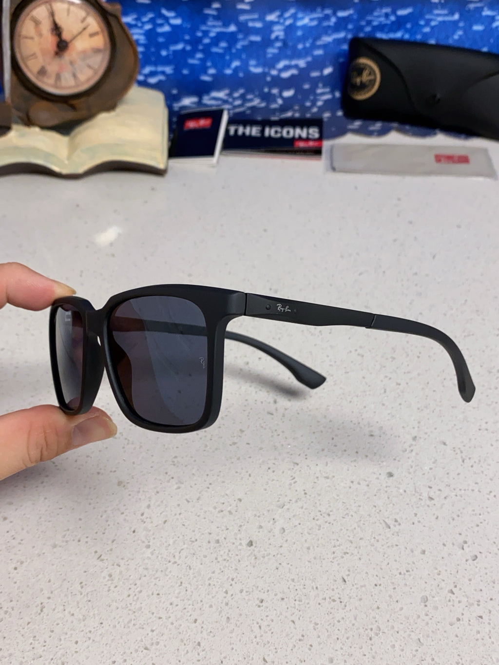 Ray-Ban RB4614 Square Silver Lens Sunglasses for Men & Women - detail image 6