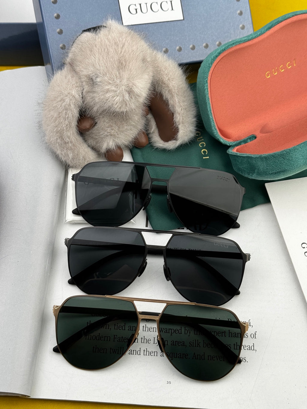 Gucci G2380 Polarized Aviator Gold Lens Sunglasses for Men - 866953 - detail image 7