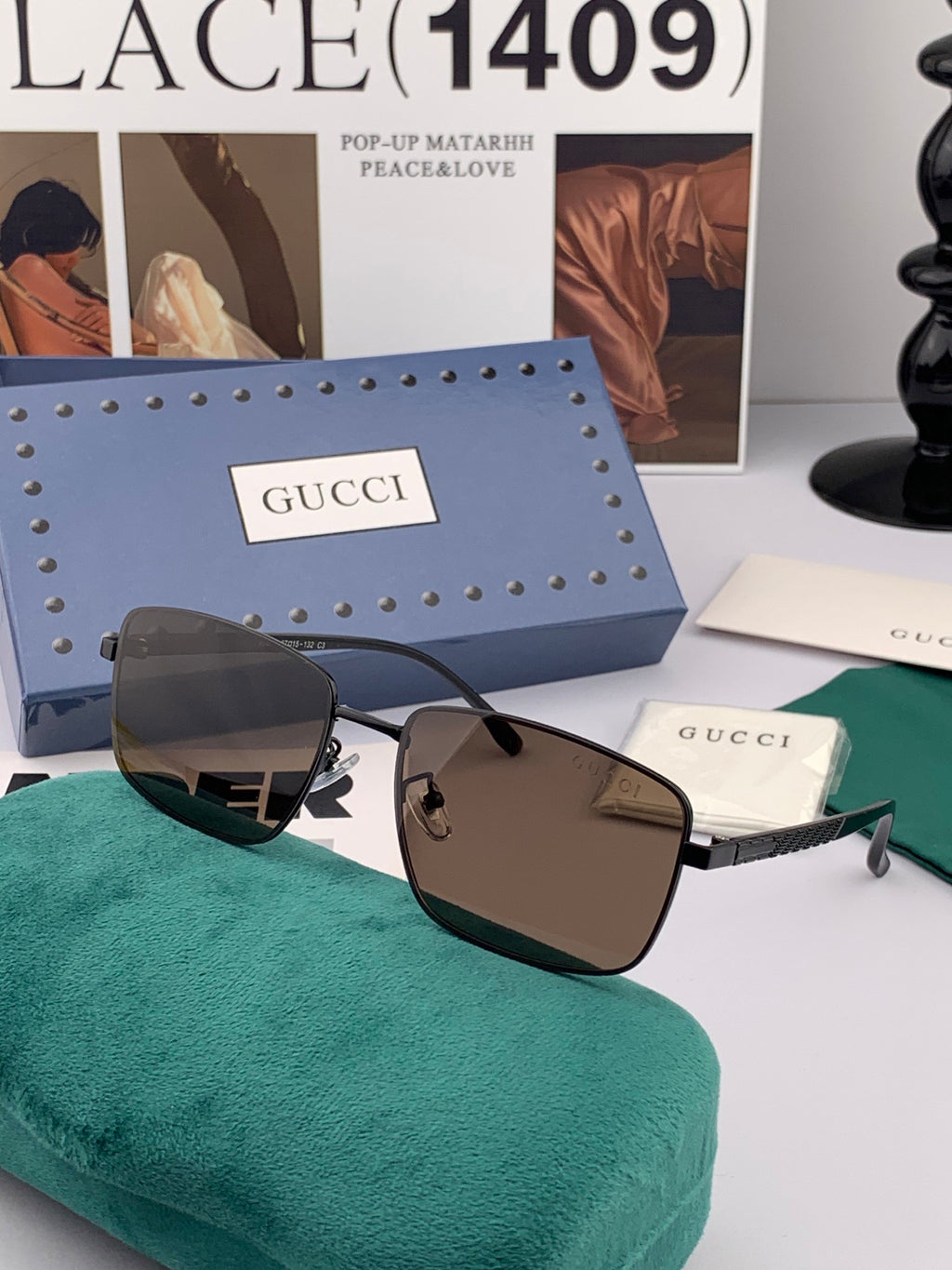 Gucci G78902 Polarized Aviator Red Lens Sunglasses for Men - 866955 - detail image 5