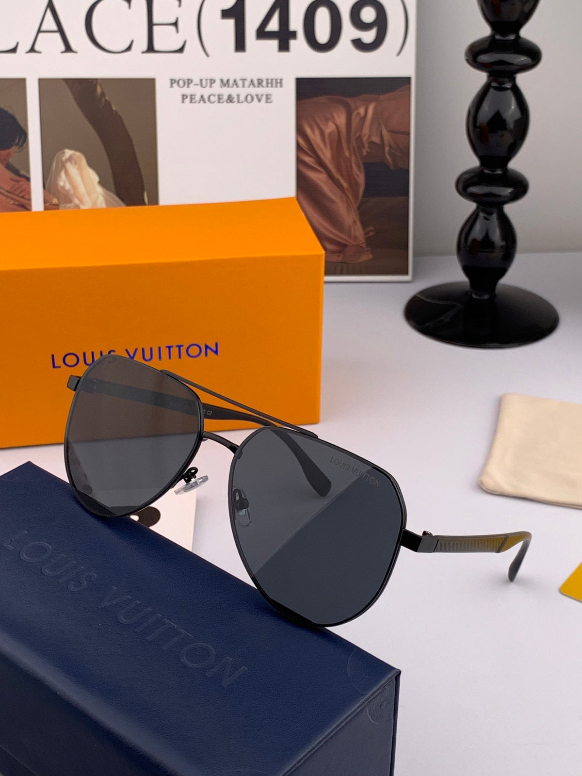 Louis Vuitton L08902 Polarized Aviator Red Lens Sunglasses for Men - 866904 - detail image 4