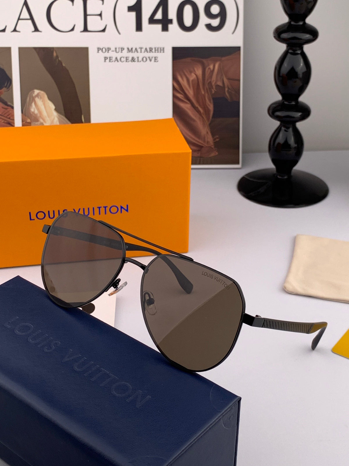 Louis Vuitton L08902 Polarized Aviator Red Lens Sunglasses for Men - 866904 - detail image 5