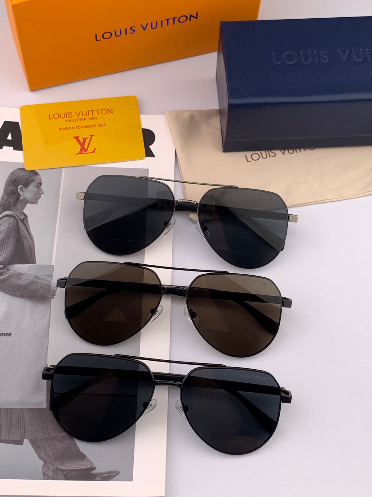 Louis Vuitton L08902 Polarized Aviator Red Lens Sunglasses for Men - 866904 - detail image 7