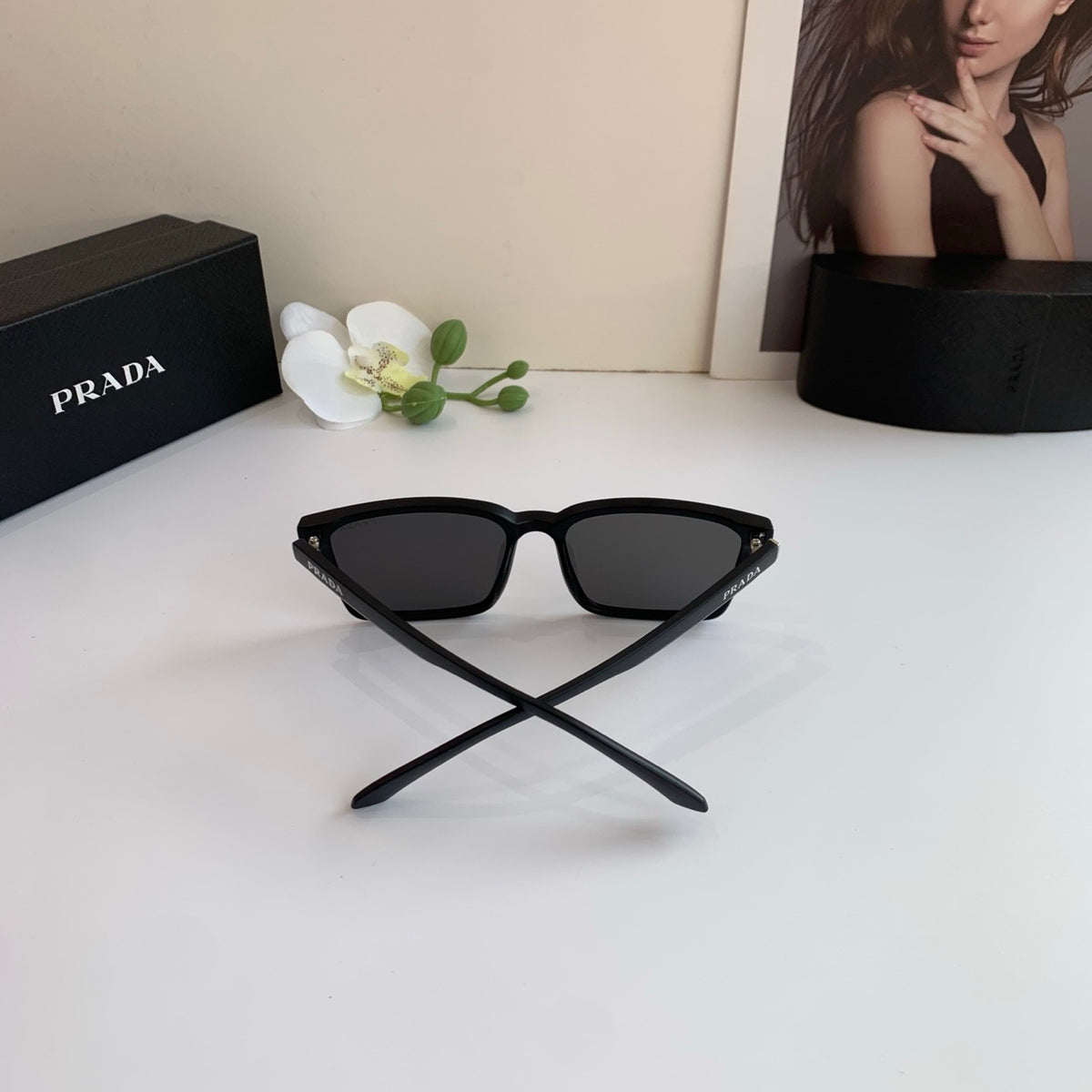 Prada Square Black Lens Sunglasses for Men & Women - 934928 - detail image 3