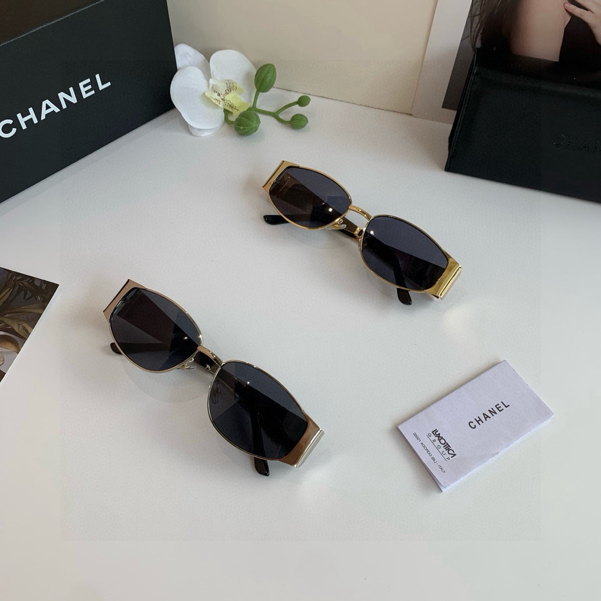 Chanel Metal Square Silver Lens Sunglasses for Men & Women - 357990 - detail image 3