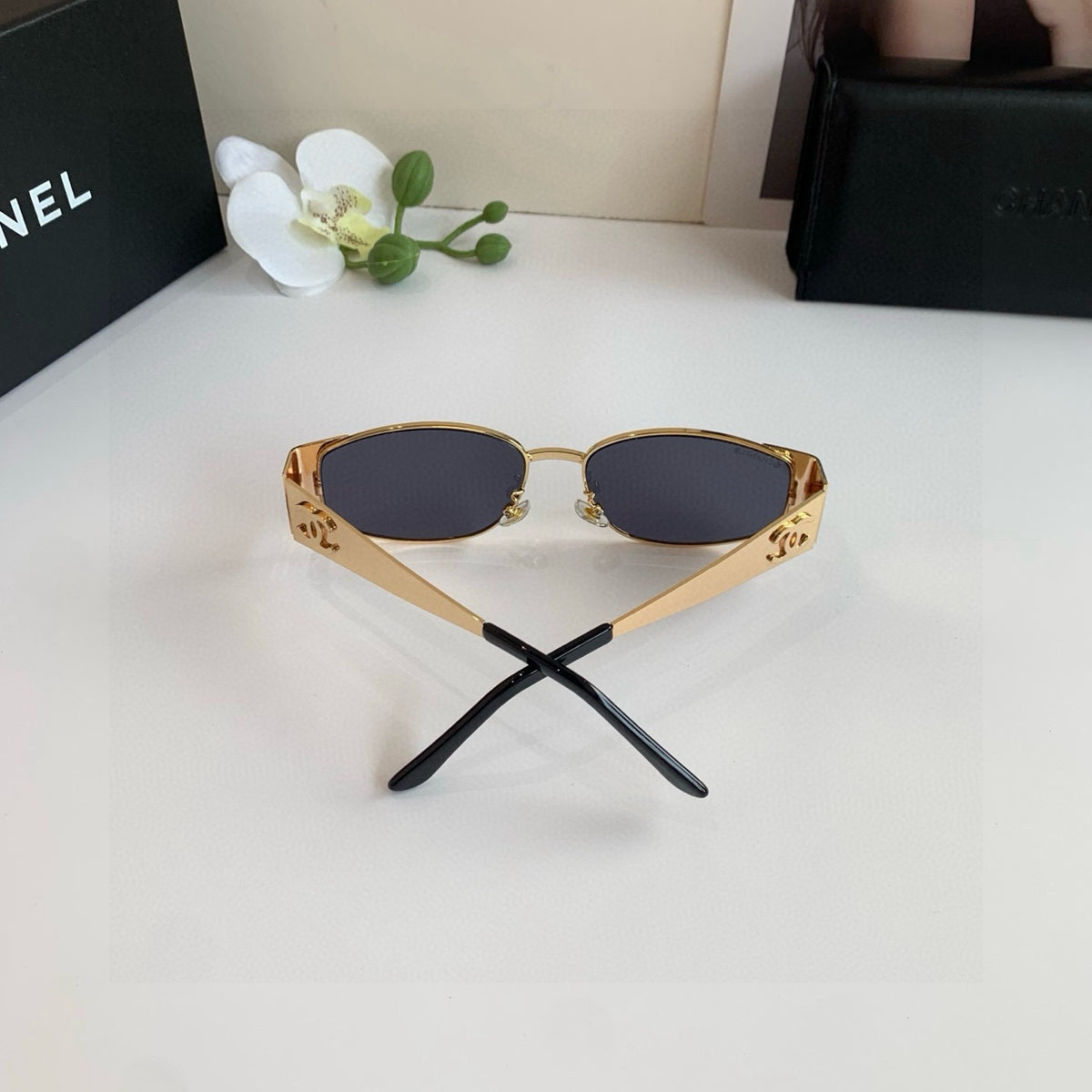 Chanel Metal Square Silver Lens Sunglasses for Men & Women - 357990