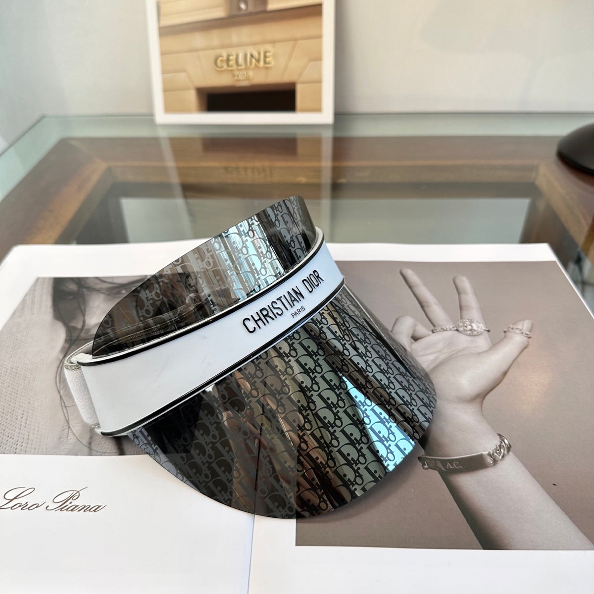 Dior Fashion Gray Sun Visor for Men & Women - 465329 - detail image 4