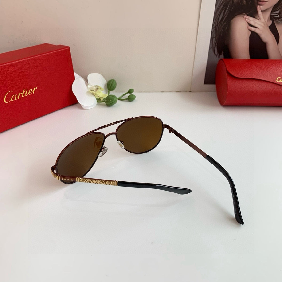 Cartier Aviator Black Lens Sunglasses for Men & Women - 372197 - detail image 4