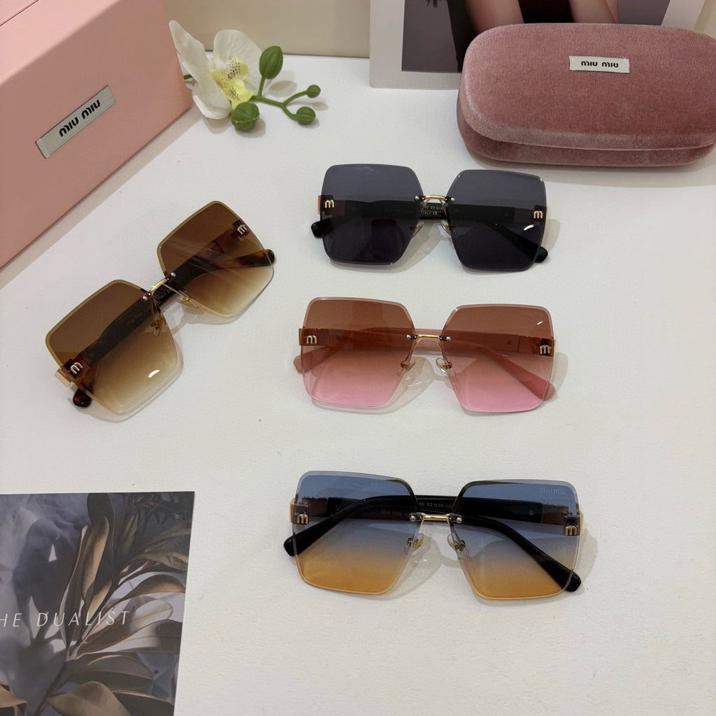 Miu Miu Square Black Lens Sunglasses for Men & Women - 132602 - detail image 2