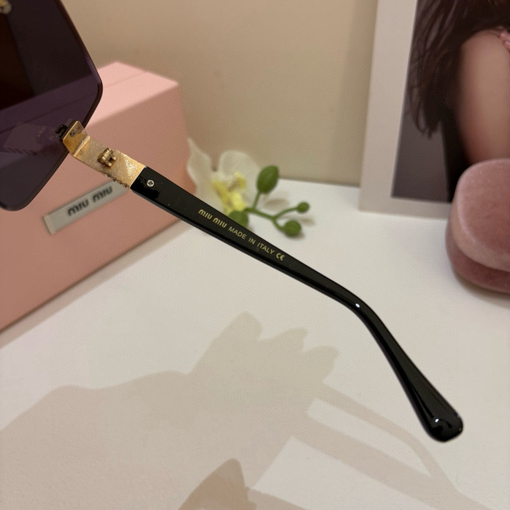 Miu Miu Square Black Lens Sunglasses for Men & Women - 132602