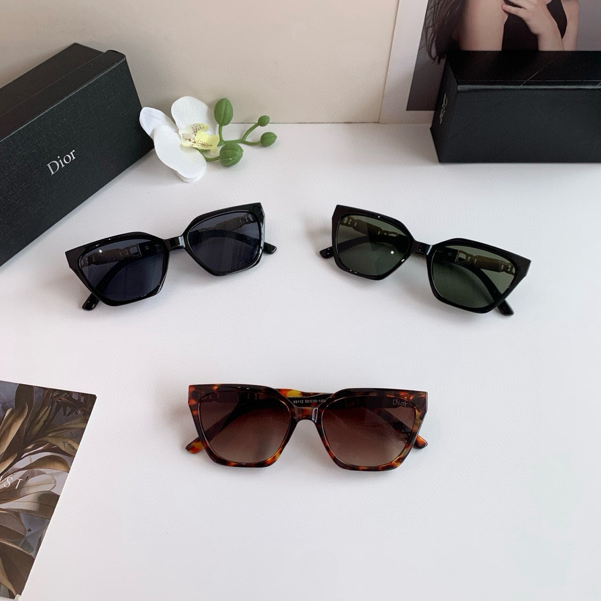 Dior Cat-Eye Black Lens Sunglasses for Men & Women - 398767 - detail image 6