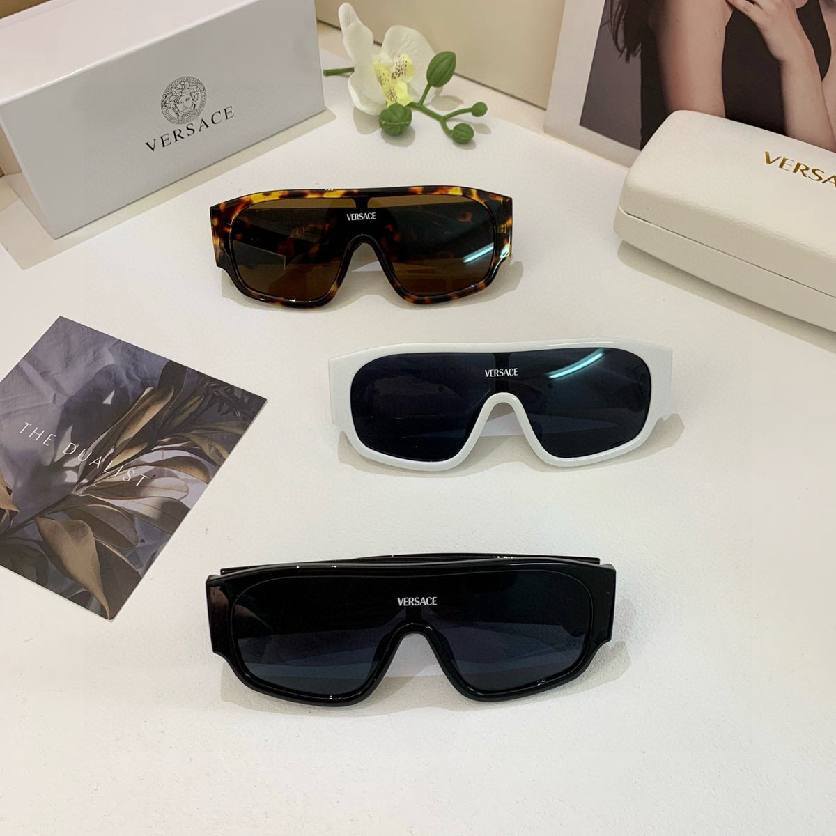 Versace Polarized Oversized Black Lens Sunglasses for Men & Women - 399292 - detail image 2