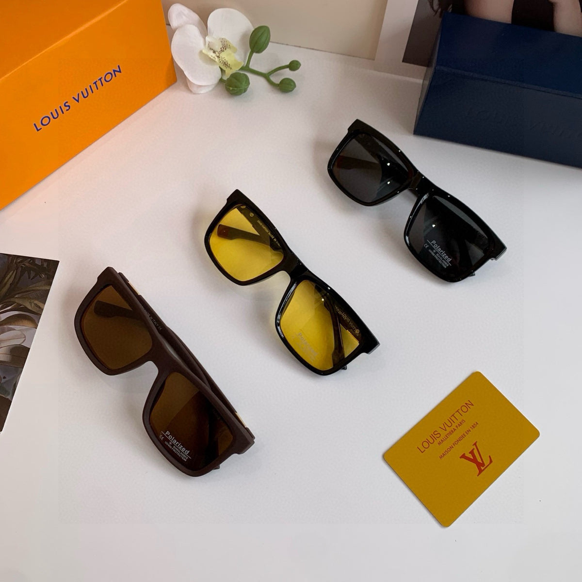 Louis Vuitton Square Orange Lens Sunglasses for Men & Women - 158119 - detail image 4