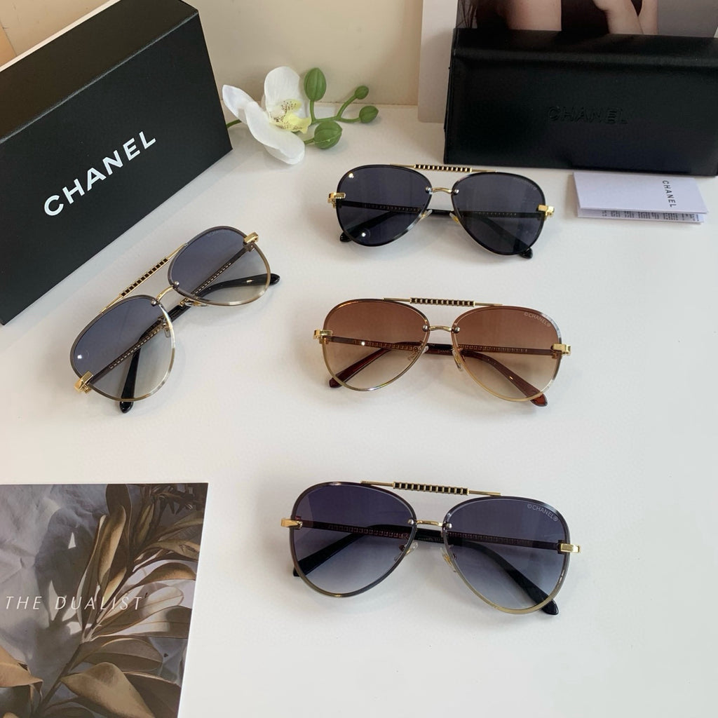 Chanel Aviator Gray Lens Sunglasses for Men & Women - detail image 2