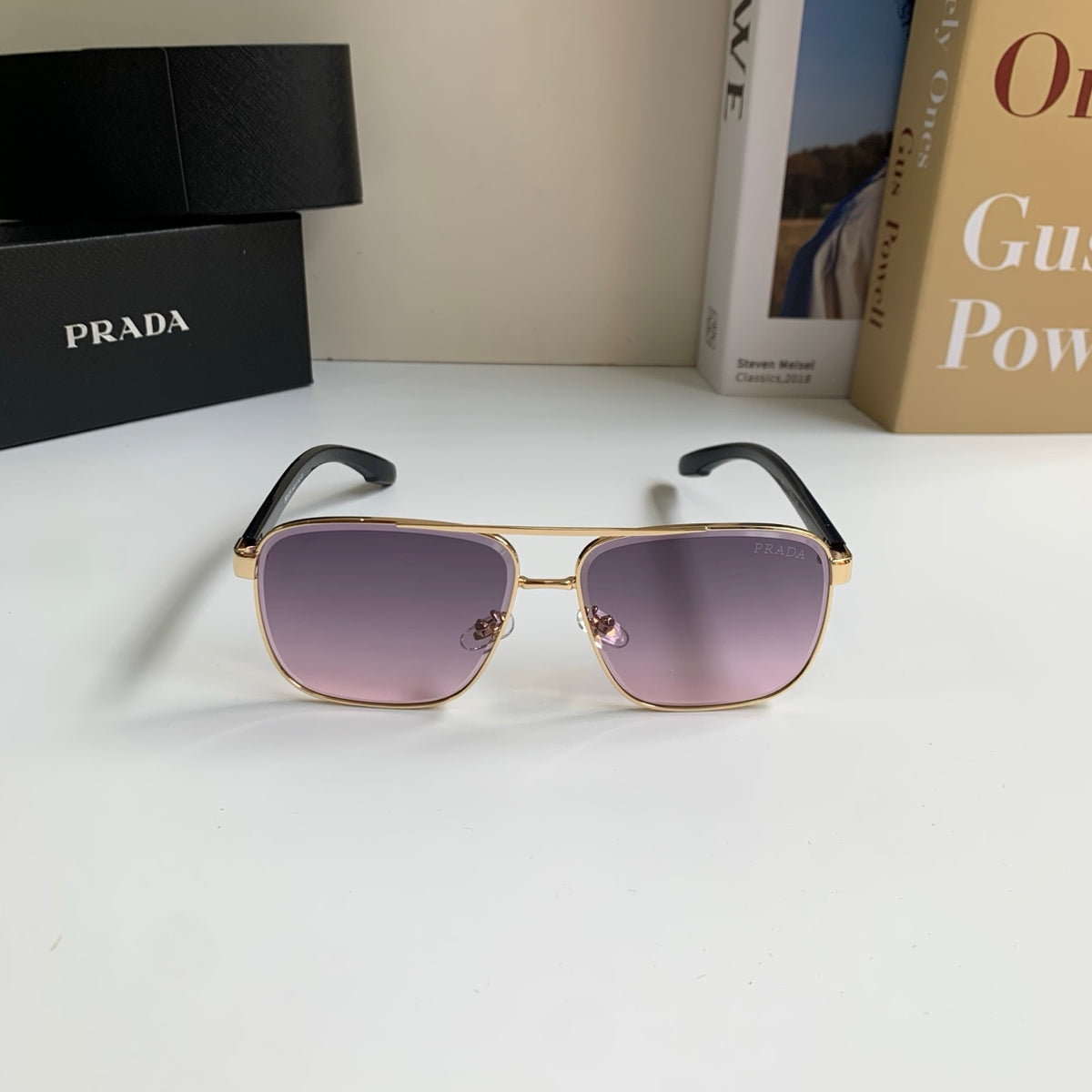 Prada Metal Square Silver Lens Sunglasses for Men & Women - 998099 - detail image 4