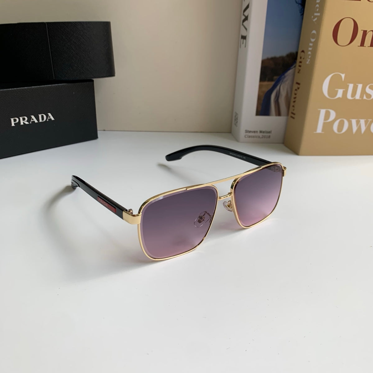 Prada Metal Square Silver Lens Sunglasses for Men & Women - 998099