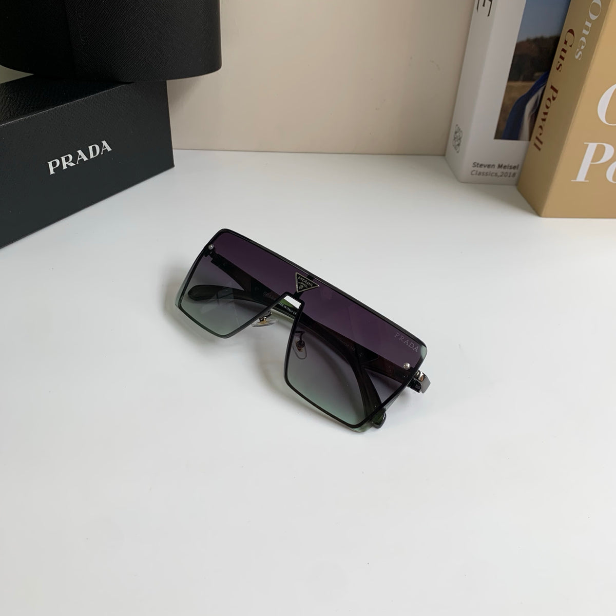 Prada Square Silver Lens Sunglasses for Men & Women - 132496 - detail image 4