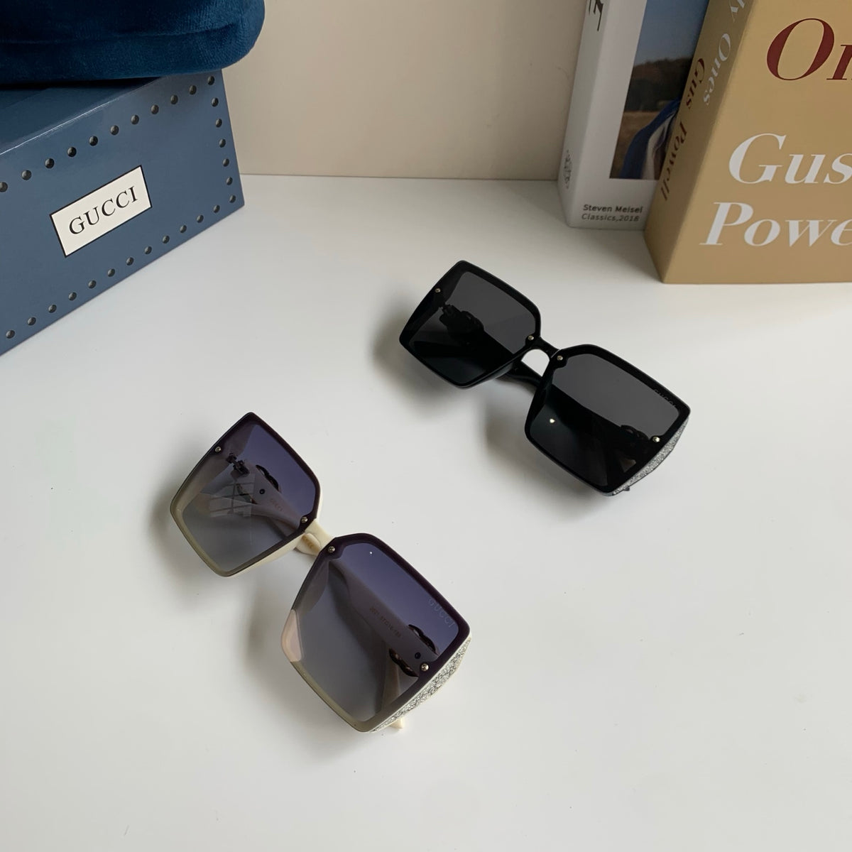 Gucci Metal Square Black Lens Sunglasses for Men & Women - 382143 - detail image 9