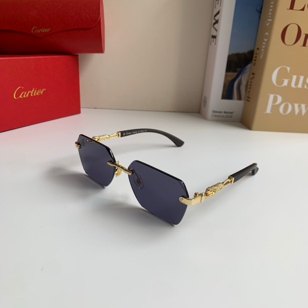 Cartier Lightweight Rimless Silver Lens Sunglasses for Men & Women - 399027 - detail image 2