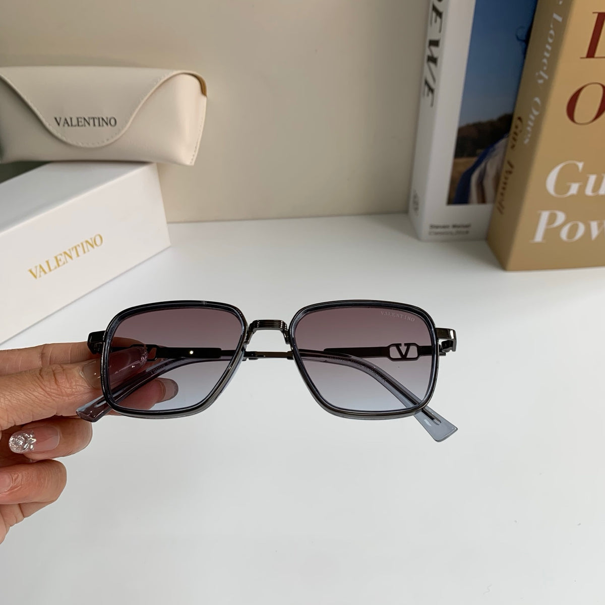 Valentino Metal Fashion Silver Lens Sunglasses for Men & Women - 158648 - detail image 5