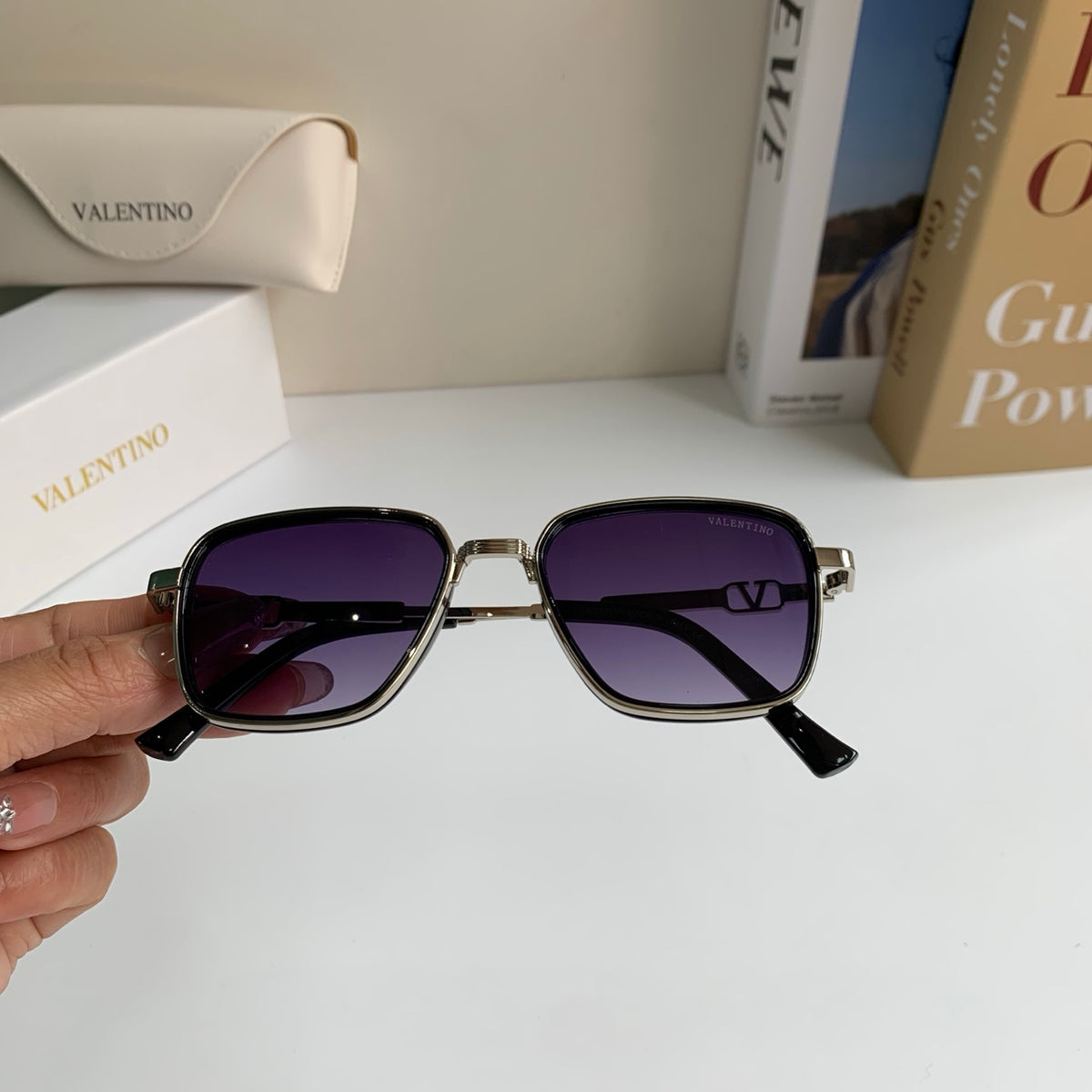 Valentino Metal Fashion Silver Lens Sunglasses for Men & Women - 158647 - detail image 4