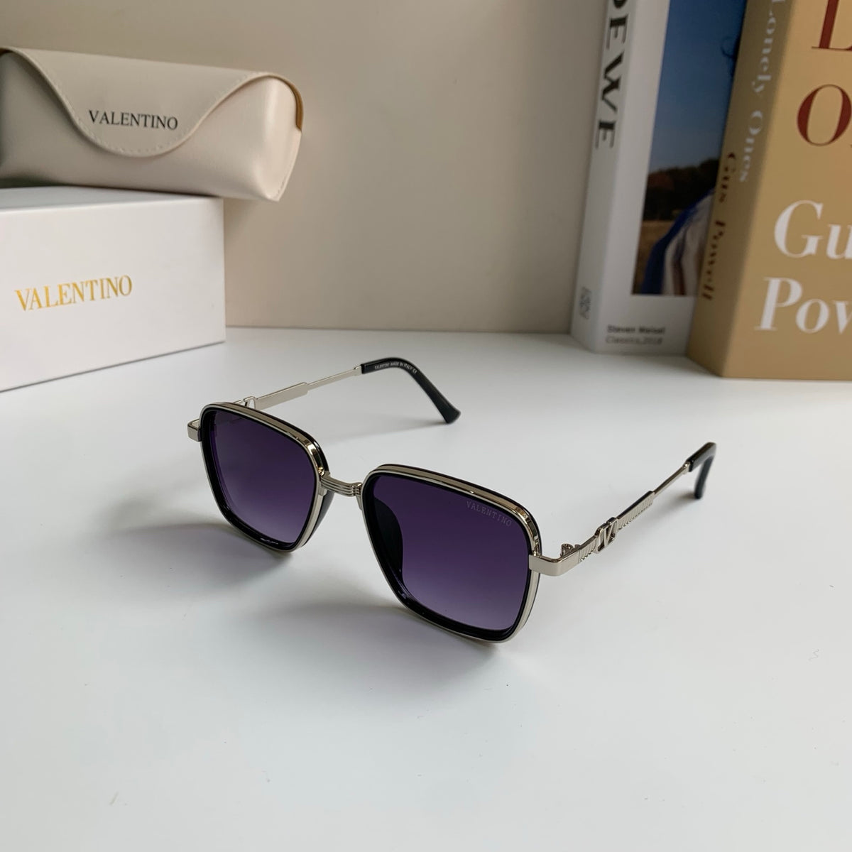 Valentino Metal Fashion Silver Lens Sunglasses for Men & Women - 158647 - detail image 2