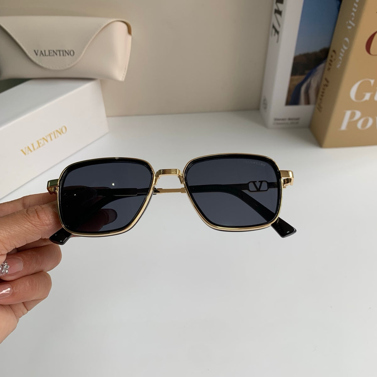 Valentino Metal Fashion Silver Lens Sunglasses for Men & Women - 158649 - detail image 4