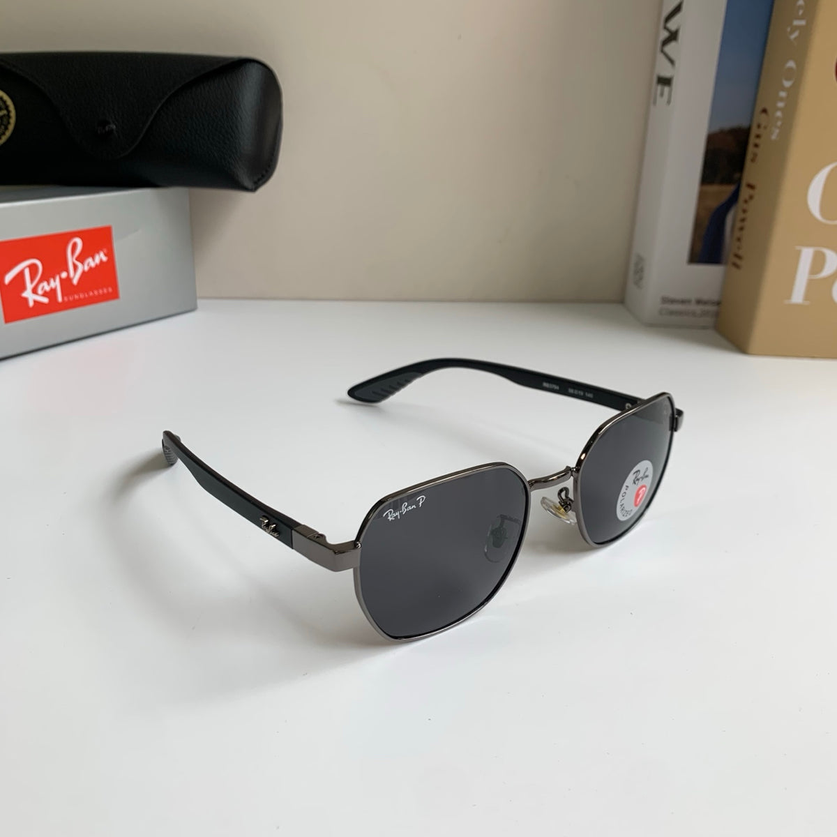Ray-Ban Polarized Square Black Lens Sunglasses for Men & Women - 358944