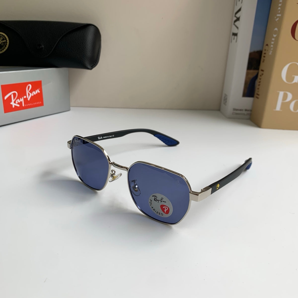 Ray-Ban Polarized Square Silver Lens Sunglasses for Men & Women - 450153 - detail image 2