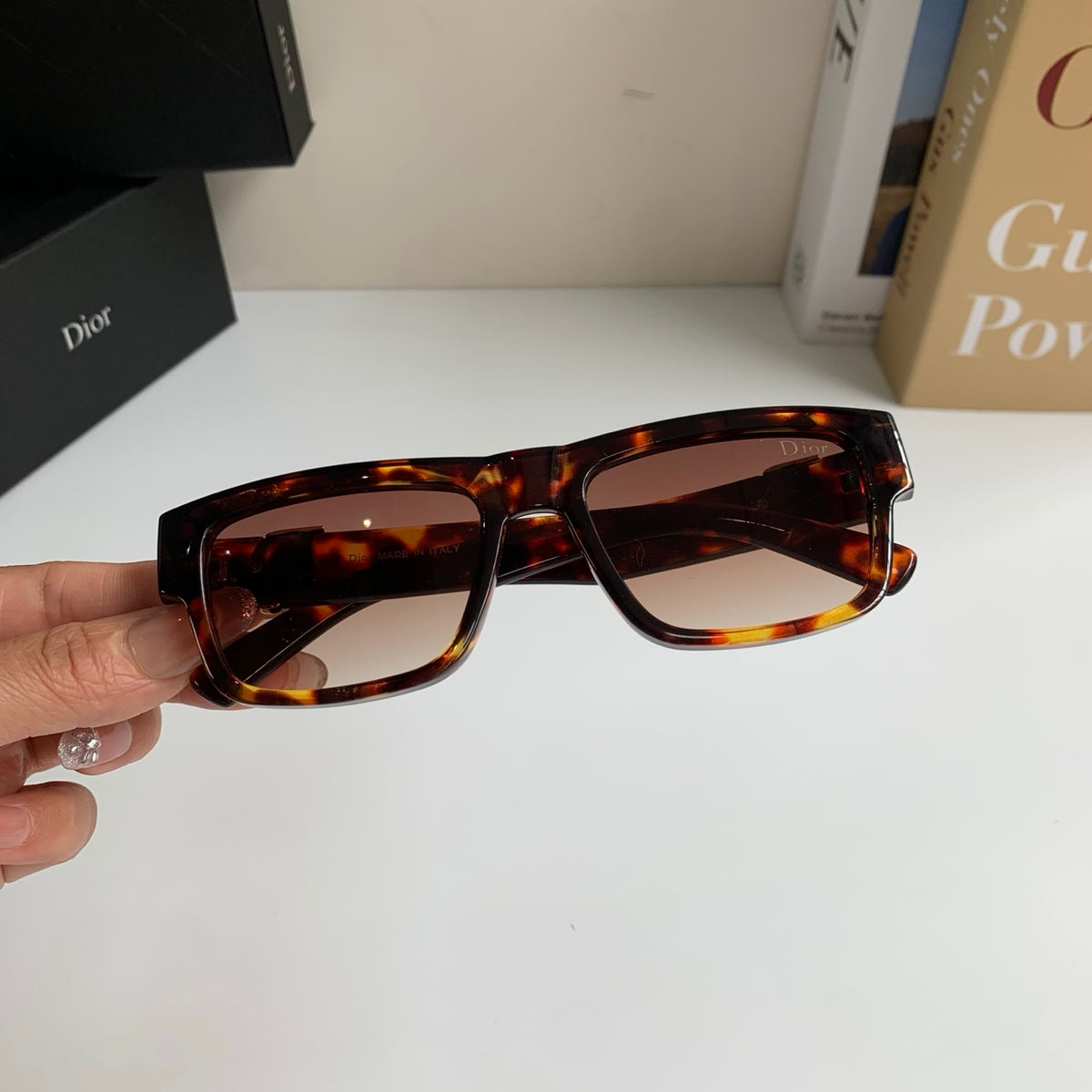 Dior Polarized Square Red Lens Sunglasses for Men & Women - 358210 - detail image 3