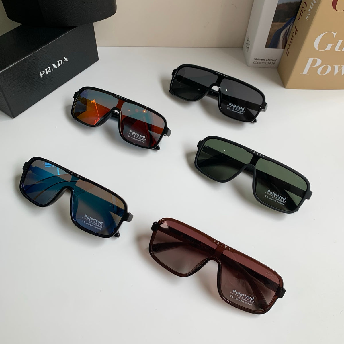 Prada Square Black Lens Sunglasses for Men & Women - 372066 - detail image 9