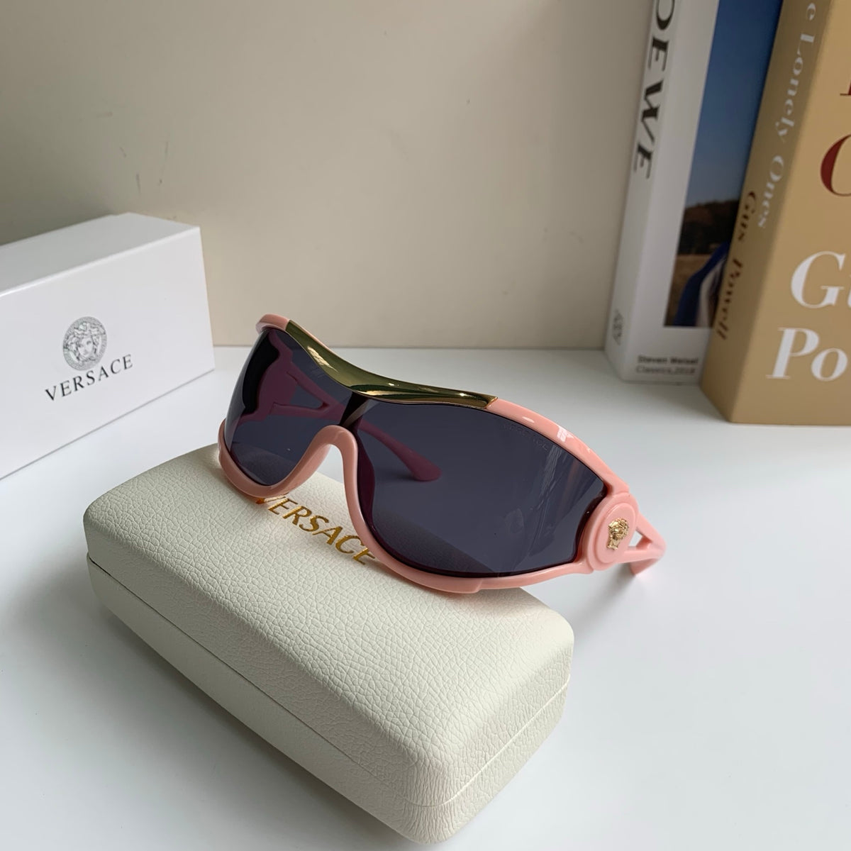 Versace Oversized Red Lens Sunglasses for Men & Women - detail image 5