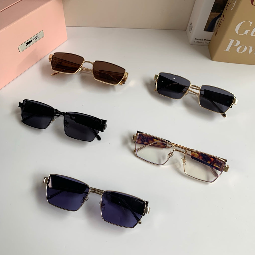 Miu Miu Metal Square Silver Lens Sunglasses for Men & Women - 383003 - detail image 9