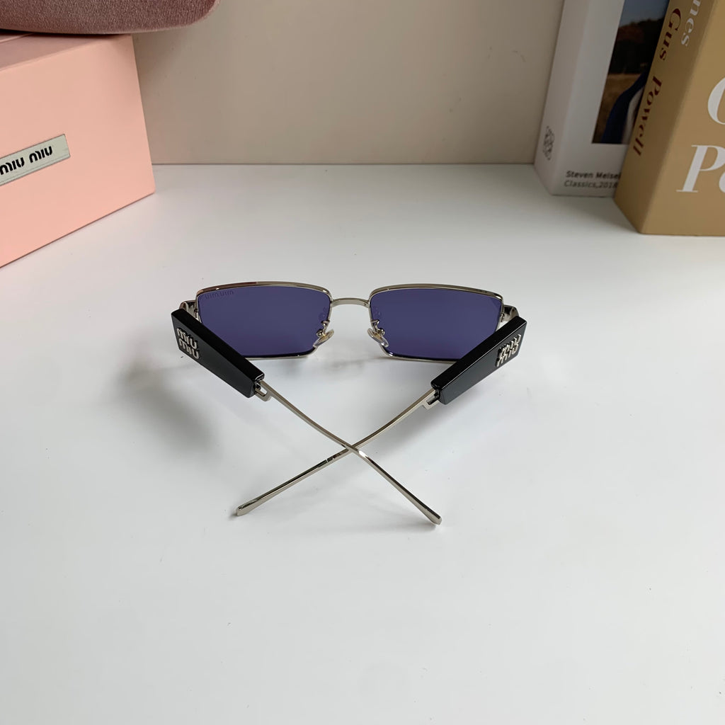 Miu Miu Metal Square Silver Lens Sunglasses for Men & Women - 383003 - detail image 7
