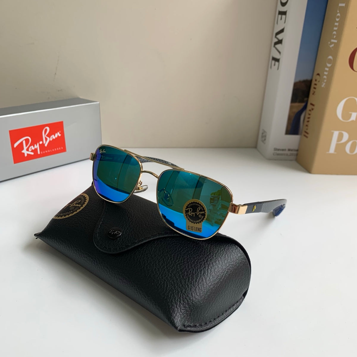 Ray-Ban Polarized Fashion Blue Lens Sunglasses for Men & Women - detail image 5