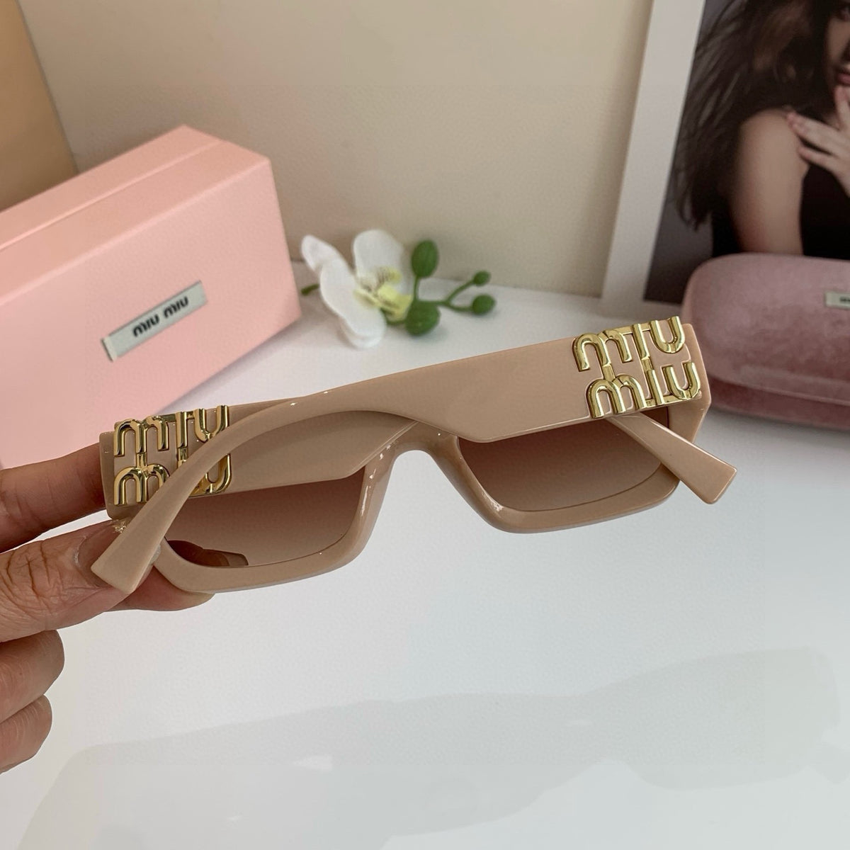 Miu Miu Square Brown Lens Sunglasses for Men & Women - 416269 - detail image 3