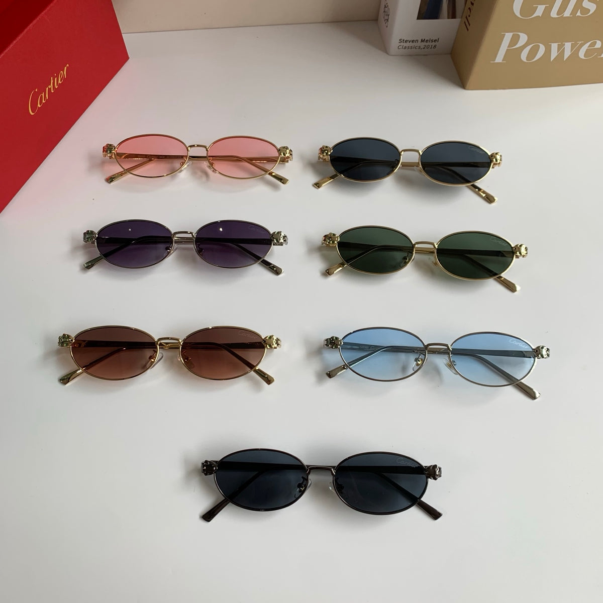 Cartier Cat-Eye Red Lens Sunglasses for Men & Women - detail image 9