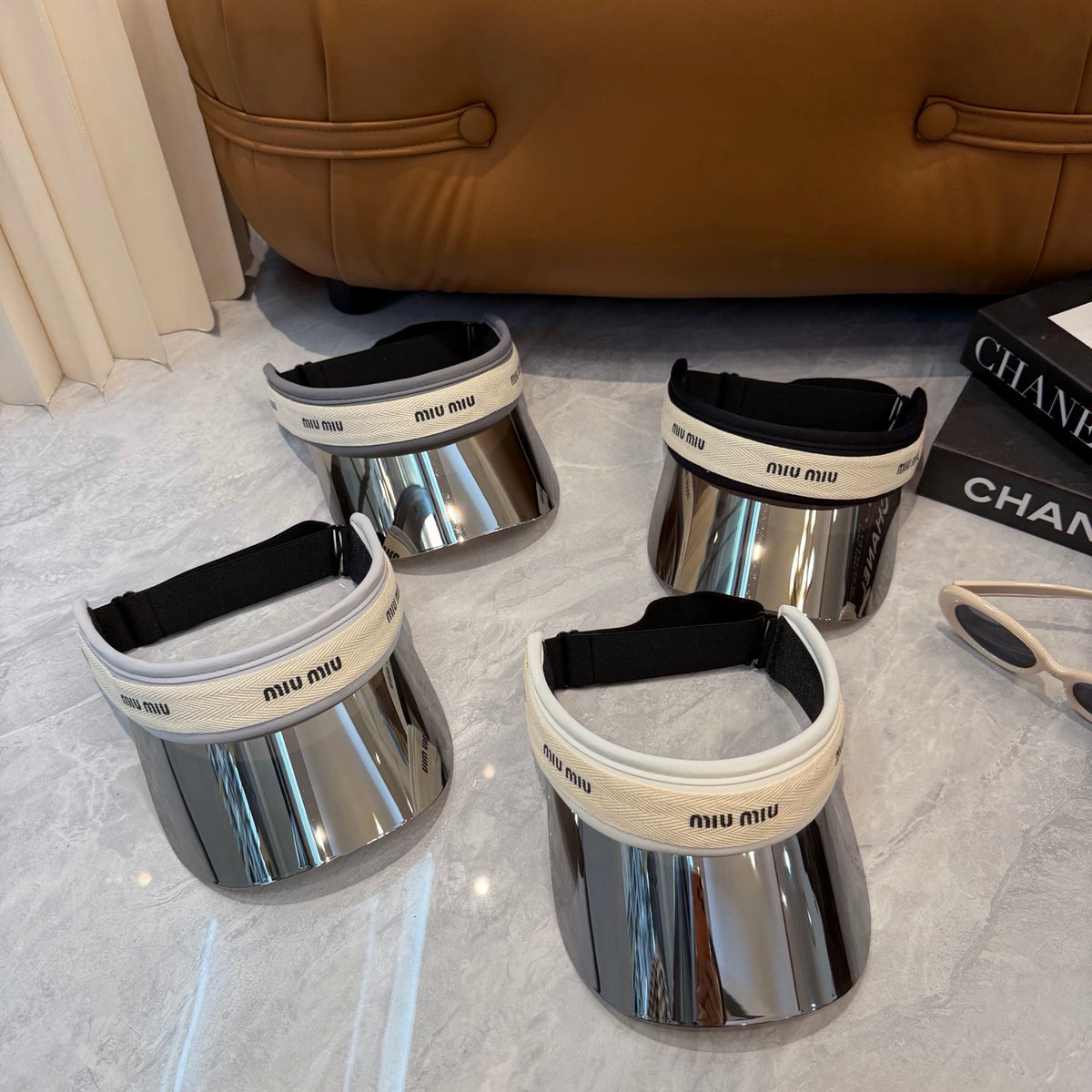 Miu Miu Blue-Light Fashion Silver Sun Visor for Men & Women - 358695 - detail image 8