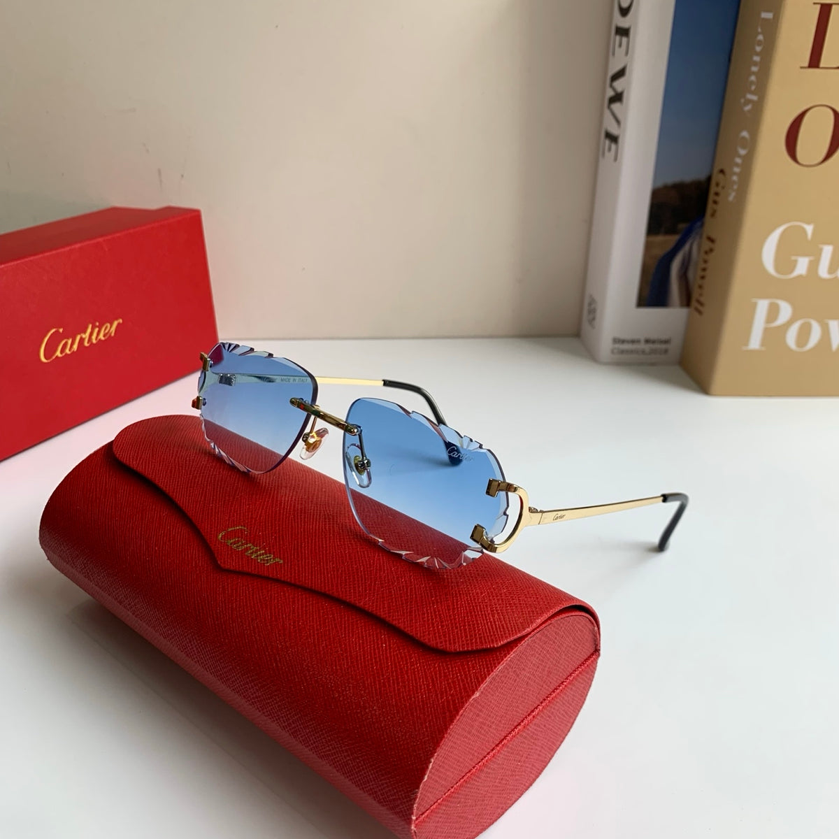 Cartier Fashion Blue Lens Sunglasses for Men & Women - 358564 - detail image 4