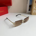Cartier Square Brown Lens Sunglasses for Men & Women - 372192