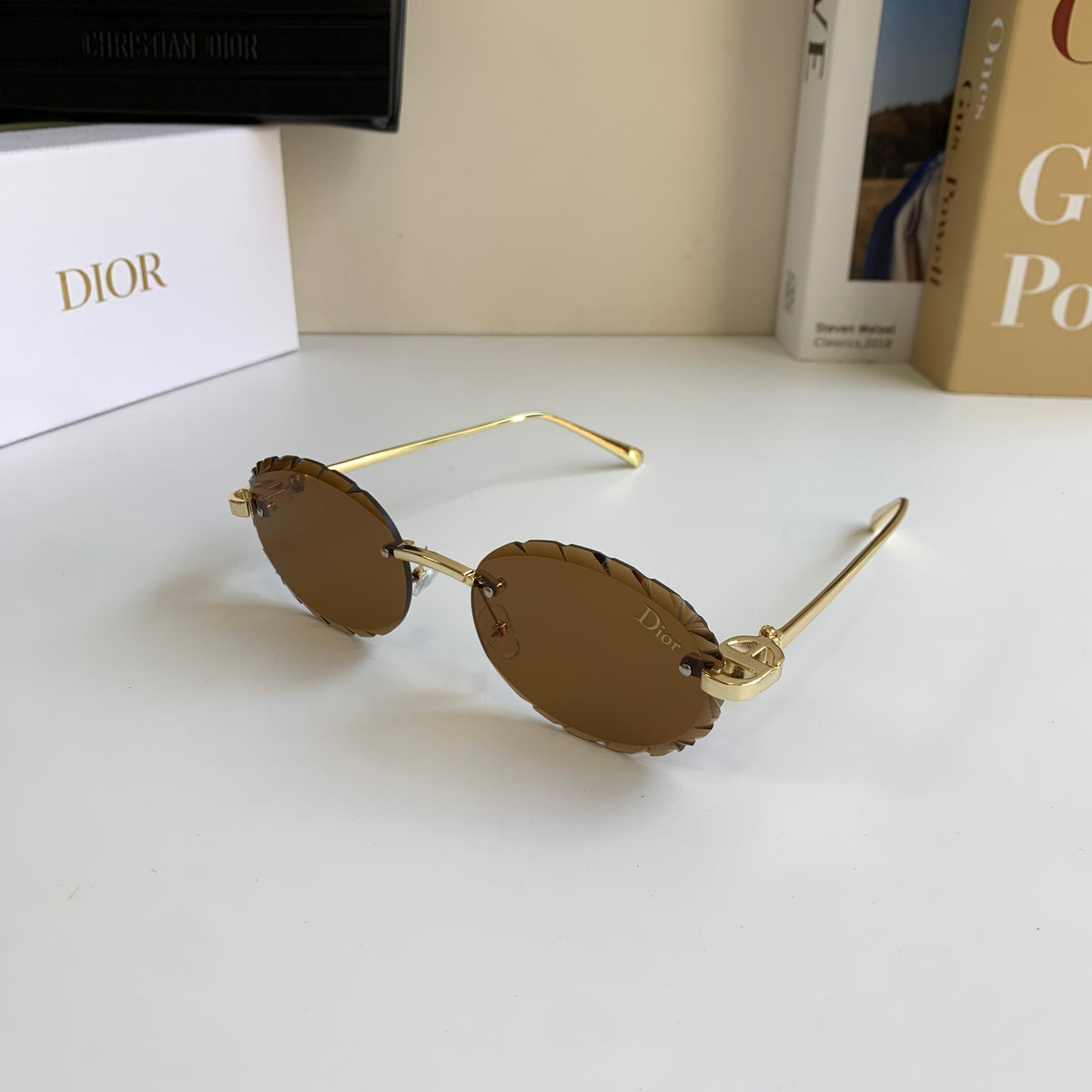 Dior Polarized Round Brown Lens Sunglasses for Men & Women - detail image 2