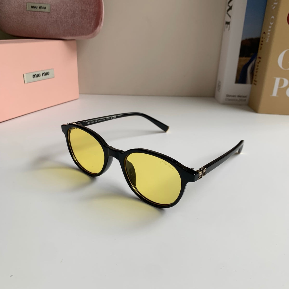 Miu Miu Blue-Light Fashion Gold Lens Sunglasses for Men & Women - detail image 2