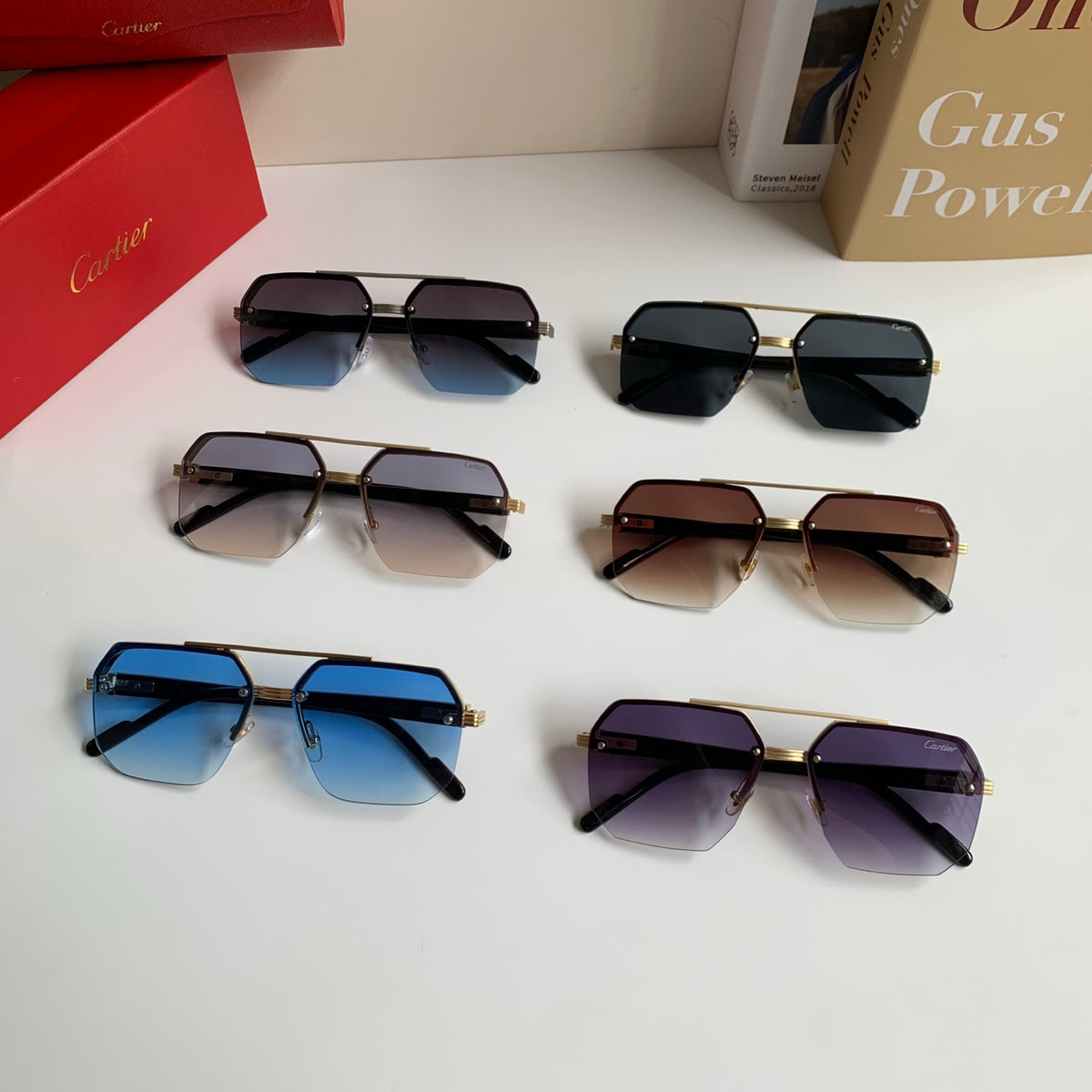 Cartier Square Silver Lens Sunglasses for Men & Women - 487400 - detail image 9