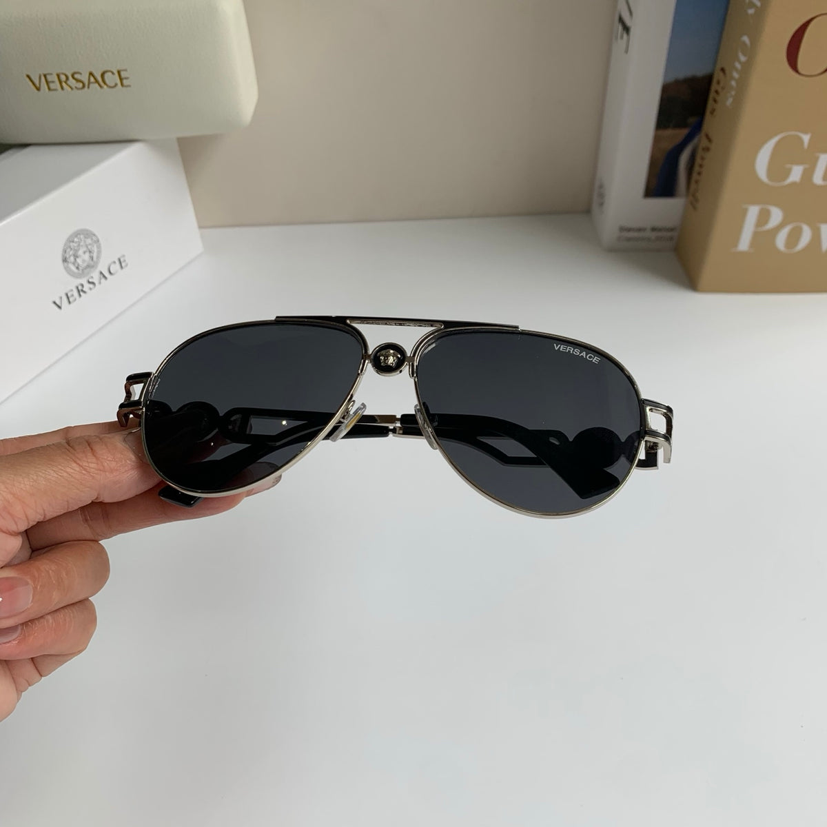 Versace Aviator Silver Lens Sunglasses for Men & Women - 487856 - detail image 3